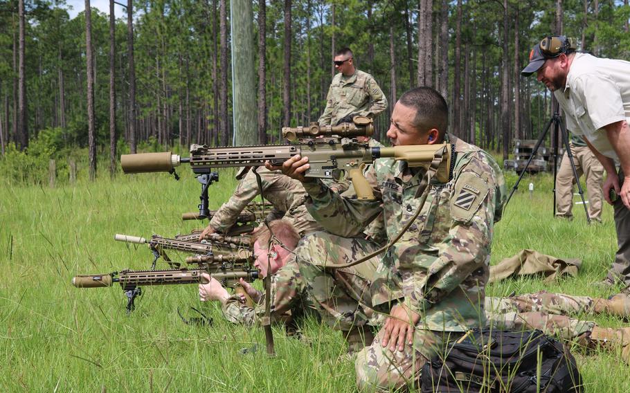 Soldiers from the 1st Armored Brigade Combat Team, 3rd Infantry Division, conduct weapons familiarization at the Fort Stewart, Ga., sniper range while fielding the U.S. Army’s M110A1 Squad Designated Marksman Rifle, June 5, 2020. The United States will send an additional 7,000 troops to Europe to bolster NATO defenses, President Joe Biden announced Thursday in the hours after Russia launched an unprovoked “brutal assault” on Ukraine. The bulk of those troops are members of the 1st Armored Brigade Combat Team of the 3rd Infantry Division at Fort Stewart, Ga., an Army official said Thursday.