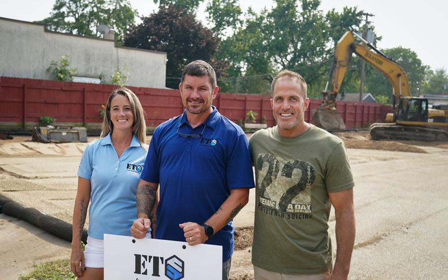 Jessi and Tom McKenna, co-founders of Every Third Saturday, and Jon Engfer, program director, stand on the corner of what will become the new headquarters building in Minneapolis. Tom McKenna, a Marine Corps veteran with PTSD, founded Every Third Saturday more than a decade ago to help other struggling military veterans. This week (Thursday at 10 a.m.) the organization will hold a groundbreaking for its new building near the Minneapolis VA.