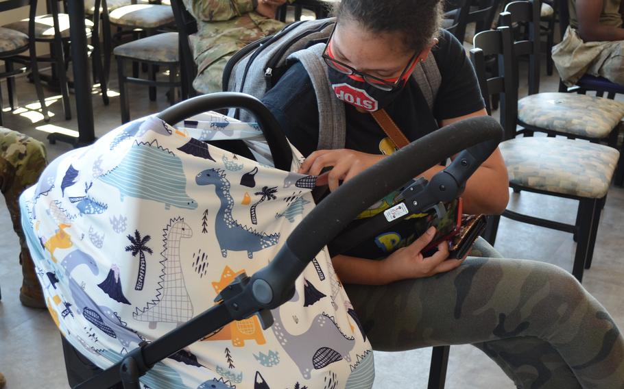Spc. Yakira Ramos Montanez, 25, decided to wait until she delivered her son to get the coronavirus vaccine. She was able to get the shot Wednesday at a pop-up clinic at Fort Hood, Texas. The combat medic said she now hopes to travel home to Puerto Rico soon to visit her family. 