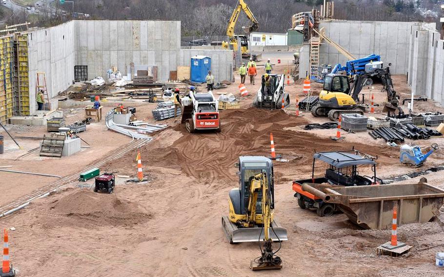 A view of the construction of the new veterans home in Holyoke, Mass.  