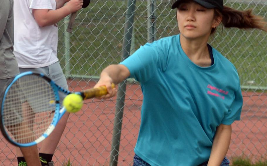 Senior Karina Morioka is one of two returners from 2019 for Yokota's tennis team.