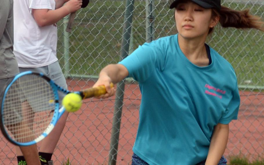 Senior Karina Morioka is one of two returners from 2019 for Yokota's tennis team.