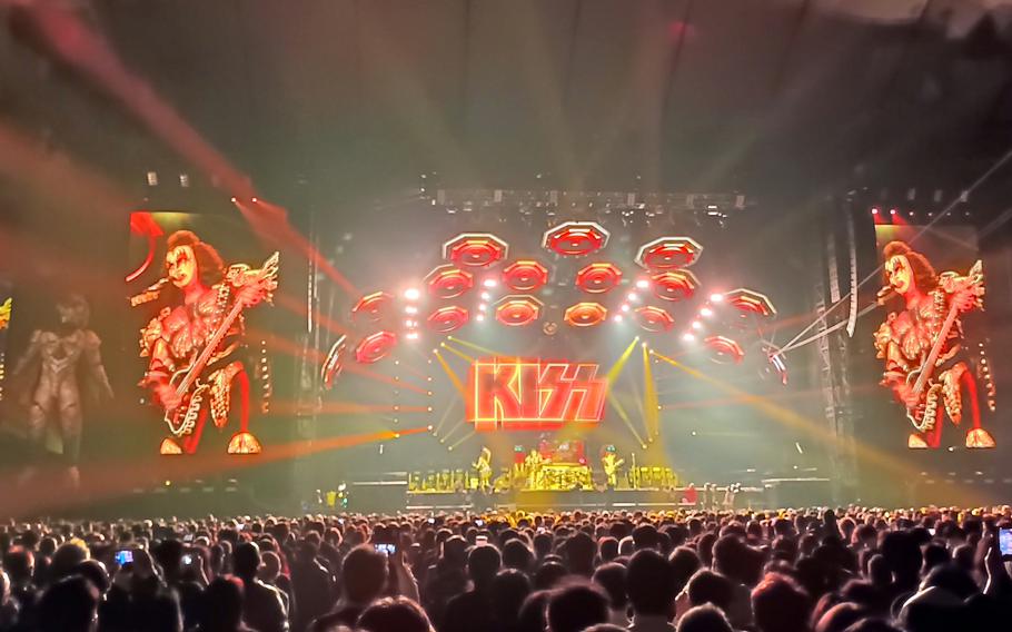 Kiss performs what is expected to be its final performance in Japan at Tokyo Dome, Nov. 30, 2022.