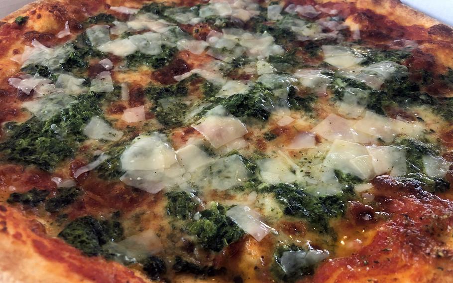 The Spinaci with spinach, garlic and parmesan at Villa Italiano in Kaiserslautern, Germany, tastes fresh and delicious.
