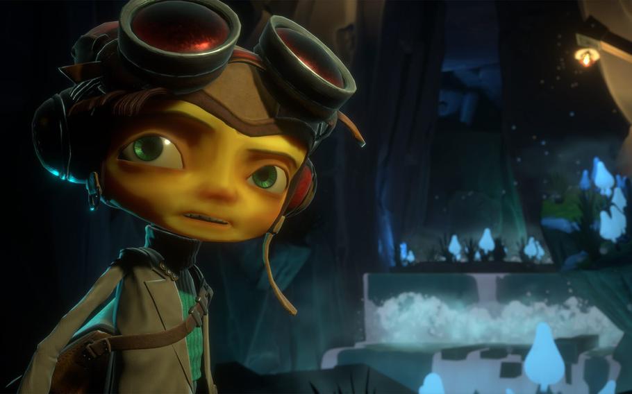 Raz explores the caves in Psychonauts 2.