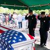Sgt. Michael Uhrin is honored during the Metuchen Memorial Day parade in Metuchen, New Jersey on Monday, May 29, 2023.