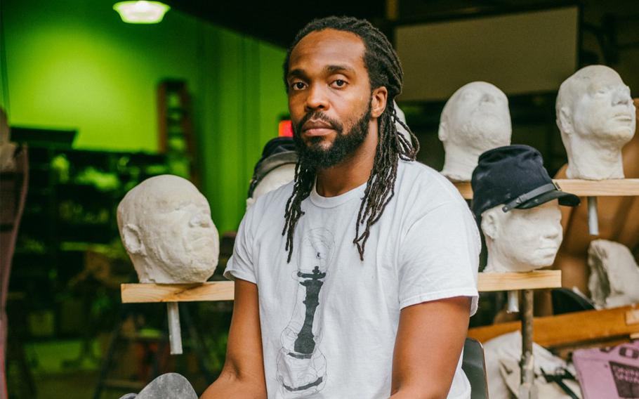 “Boundless,” by North Carolina artist Stephen Hayes, shown, will be unveiled this month at the Cameron Art Museum in Wilmington, N.C. — and it aims to put forward a new story line about African Americans during the Civil War. 