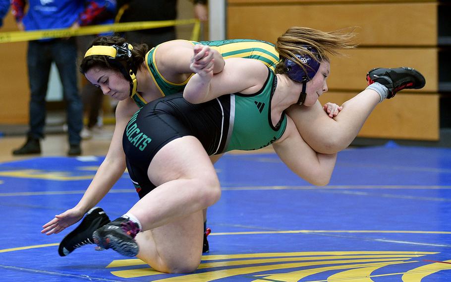 Audrey Pounds twirls an opponent.