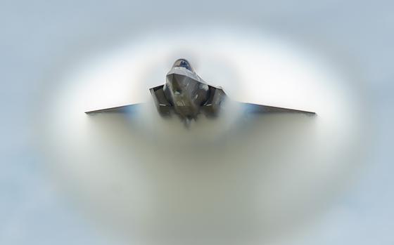 Capt. Andrew “Dojo” Olson, F-35 Heritage Flight Team pilot and

commander performs a high-speed pass in an F-35A Lightning II during the Bell Fort

Worth Alliance Air Show Oct. 14, 2018, in Fort Worth, Texas. Equipped with the largest

single-engine ever built into a fighter aircraft, the F-35 is capable of

reaching speeds up to 1.6 times the speed of sound. (U.S. Air Force photo by Senior

Airman Alexander