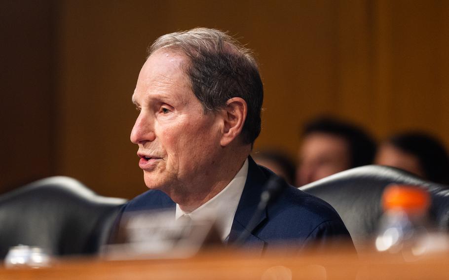 Sen. Ron Wyden speaking in a committee hearing.