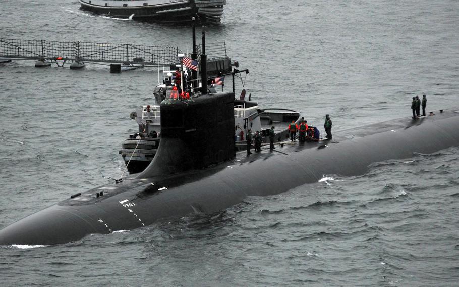 The nuclear-powered fast-attack submarine USS Connecticut, pictured here in 2011, was damaged after striking an uncharted undersea mountain last month. 