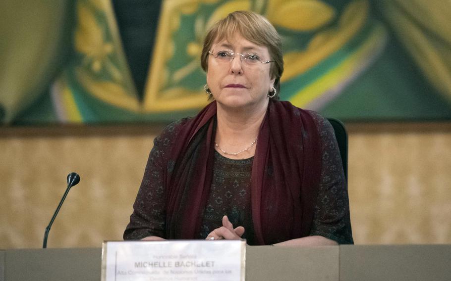 Michelle Bachelet, high commissioner for human rights at the United Nations, in Caracas, Venezuela, on June 20, 2019. 