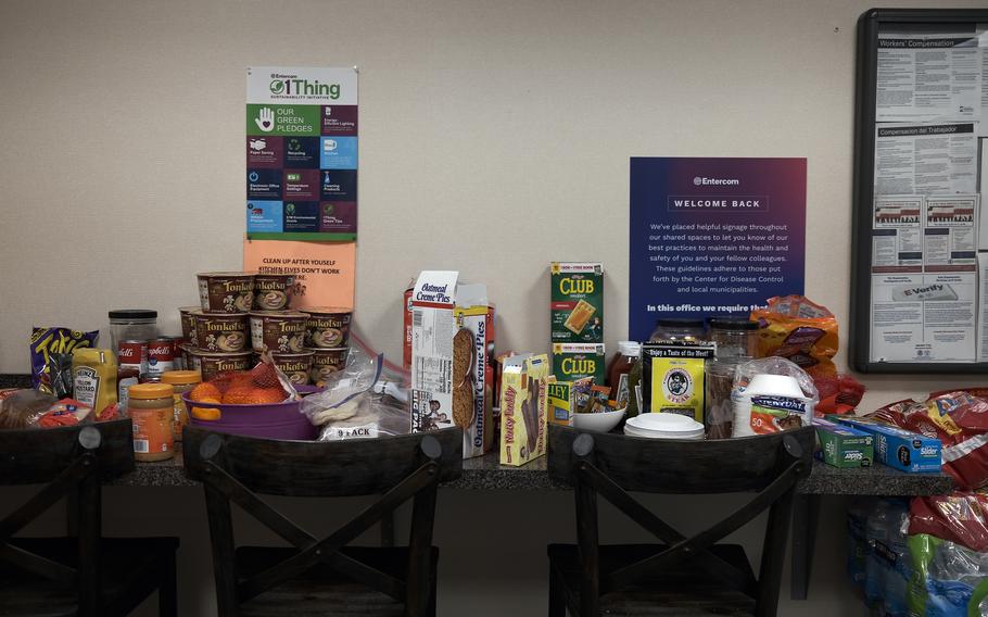 A stockpile of food inside WWL's kitchen. 