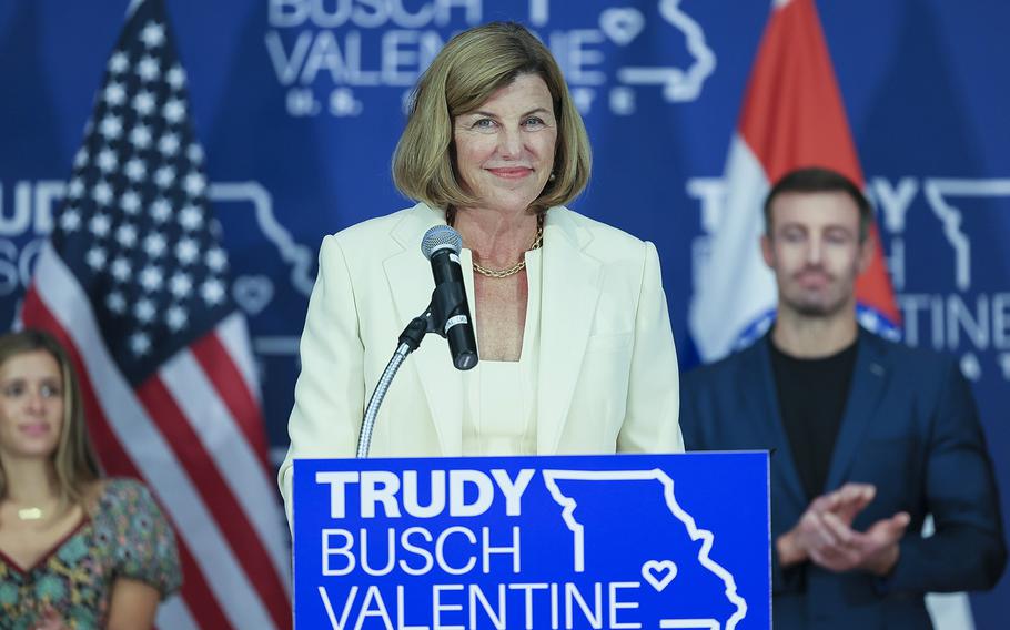 Democratic U.S. Senate candidate Trudy Busch Valentine attends a campaign event.