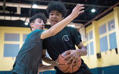 Julian Bourne and Vassilli Sanchez are part of a Humphreys boys basketball team not as tall but quicker than Blackhawks teams of past seasons.