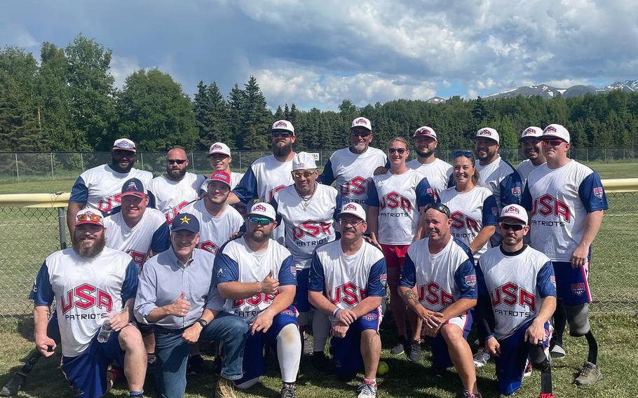 The USA Patriots won two of their six games at the Pot of Gold tournament in Alaska. They met U.S. Sen. Dan Sullivan, bottom row, second from left.