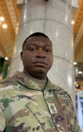 Retired Sgt. Maj. Eriq Brown, 47, was investigated for assault while in the Army, but never arrested or charged with a crime. However, his criminal record shows he was arrested and is awaiting a final outcome for an assault charge and the Army has refused to remove the information. 