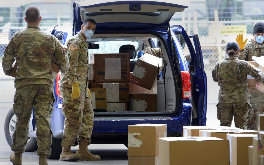 Oregon Army National Guard Soldiers have helped at various points during the coronavirus pandemic. These soldiers prepared boxes of personal protecting equipment and loaded them for local distribution. On Friday, Aug, 20, 2021, , about 260 soldiers were deployed to help at local hospitals in Southern Oregon. 