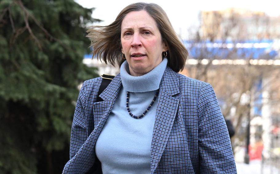 U.S. Ambassador to Russia Lynne Tracy in Moscow on March 26, 2024.