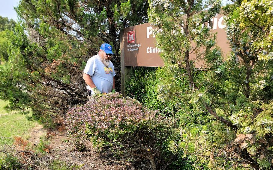 Kevin Wade volunteers with the U.S. Army Corps of Engineers outside of Kansas City, Kansas. 