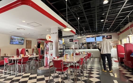 Tucked away beside the Officer’s Club at Yokota Air Base, Japan, Route 16 is a 1950s-style eatery serving burgers, Philly cheesesteaks, pulled pork sandwiches, and shakes and malts. 