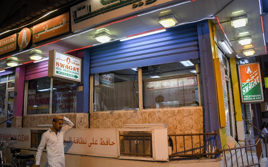Swagat is a short walk from the Bab Al Bahrain entrance to Manama Souk.