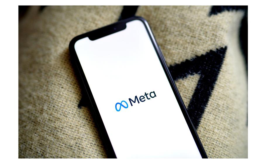 The Meta logo on a smartphone in the Brooklyn borough of New York, U.S., on July 26, 2022.