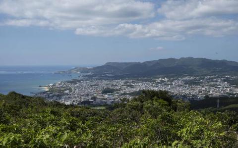 Photo Of View from Nago-dake. You can see the ocean and Nago City.