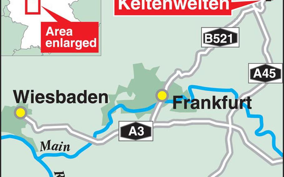 Location of Keltenwelten museum in Glauberg, Germany