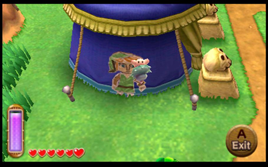 Link can smash himself against walls in “A Link Between Worlds,” making for some interesting puzzles and secret areas.