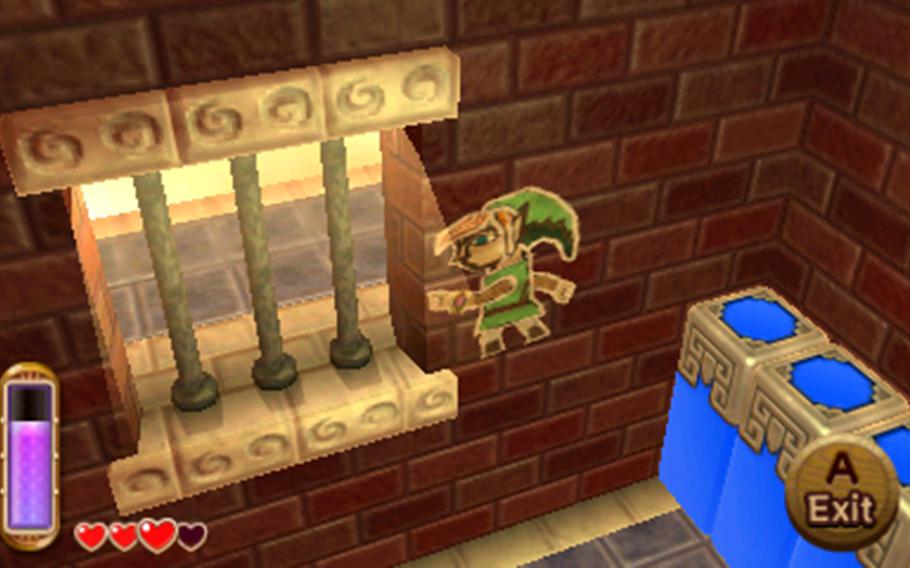 Link can smash himself against walls in “A Link Between Worlds,” making for some interesting puzzles and secret areas.