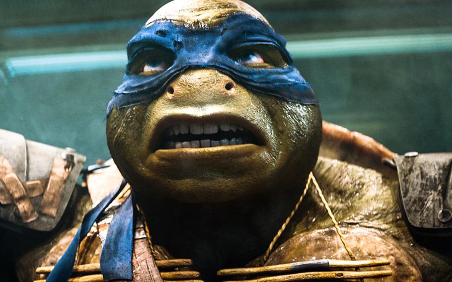 This image shows the computer-generated character Leonardo from "Teenage Mutant Ninja Turtles." The live-action reimagining of the 30-year-old comic book franchise, now in theaters, features a completely computerized version of the sewer-dwelling superheroes, a take more akin to Gollum from "The Lord of the Rings" films or Caesar from the recent "Planet of the Apes" movies than the rubbery renditions from the 1990s films.