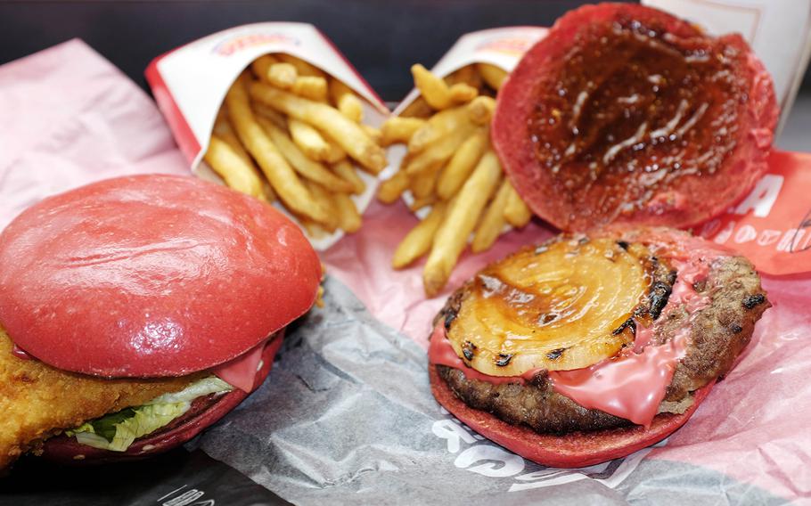 Burger King's Aka Samurai Beef sandwich is the newest hypersaturated seasonal sandwich. The bun and cheese get their color from powdered tomatoes and the hot sauce is a miso paste with Chinese chili and red peppers.