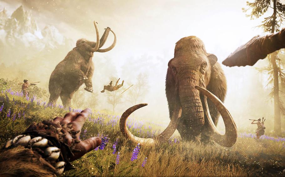 In “Far Cry Primal,” players learn to craft deadly arsenals, fend off predators and outsmart enemy tribes to conquer the land of Oros.
