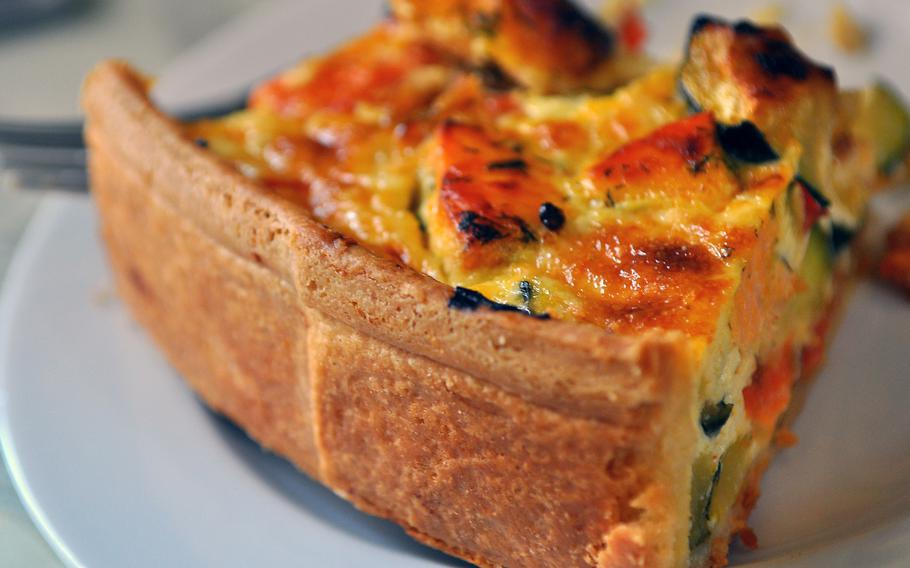 The quiche at Patisserie Rebert was memorable for its rich buttery, flaky crust. The popular pastry shop in Wissembourg, France, has a cafe in the back.