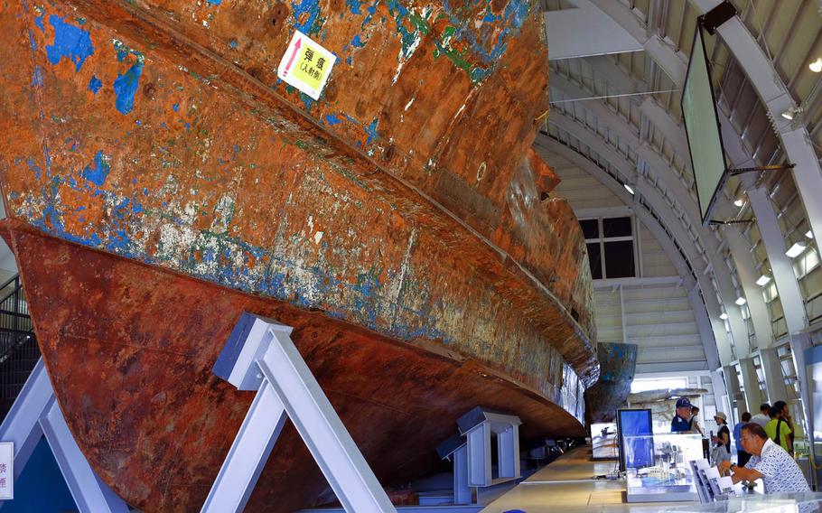 The North Korean spy ship is on display at the Japan Coast Guard Museum in Yokohama.