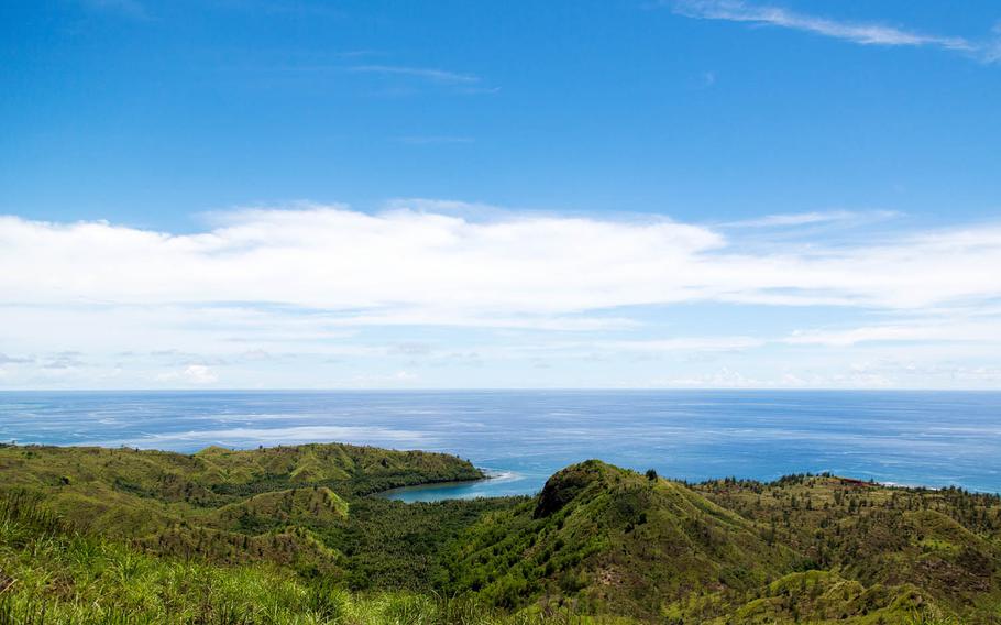 Cetti Bay, Guam, is seen Aug. 16 from the hike up Mount Lamlam.