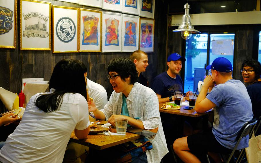 Doo Wop Diner near Yokosuka Naval Base, Japan, attracts both American and Japanese customers.