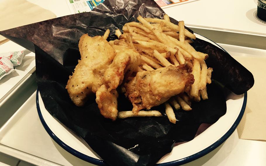 The fish and chips at J.S. Foodies was crispy, not too greasy, and arrived steaming hot. 