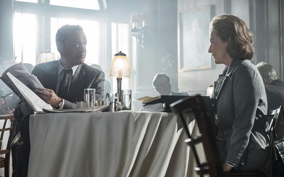 Tom Hanks (as Ben Bradlee) and Meryl Streep (as Kay Graham) star in Twentieth Century Fox's "The Post." 