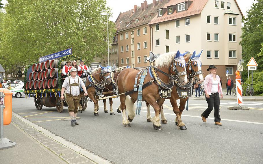 At the Franconian Beer Fest, what once was a moat surrounding Nuremberg is transformed into a vast beer garden in which 40 local brewers serve more than 100 different beers. Each year, brewers from other countries and regions are invited to take part; this year, Scotland is the guest of honor. Five stages will provide entertainment. A parade featuring both local groups and guests from Scotland sets forth from Lorenzer Platz at 5 p.m. May 30.