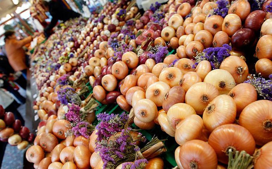 The Zibelemaerit, or Onion Market, in Bern, Switzerland, is Nov. 26. The once-a-month event is a farmers market and folk festival rolled into one. 