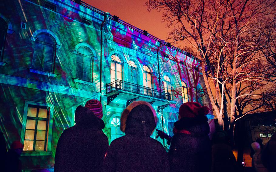 Lux Helsinki brings light to the darkest season of the year in Finland's capital city. The event takes place Jan. 5-9. Here, the installation is shown projected on Hakasalmi Villa's wall. More information is online at www.luxhelsinki.fi.