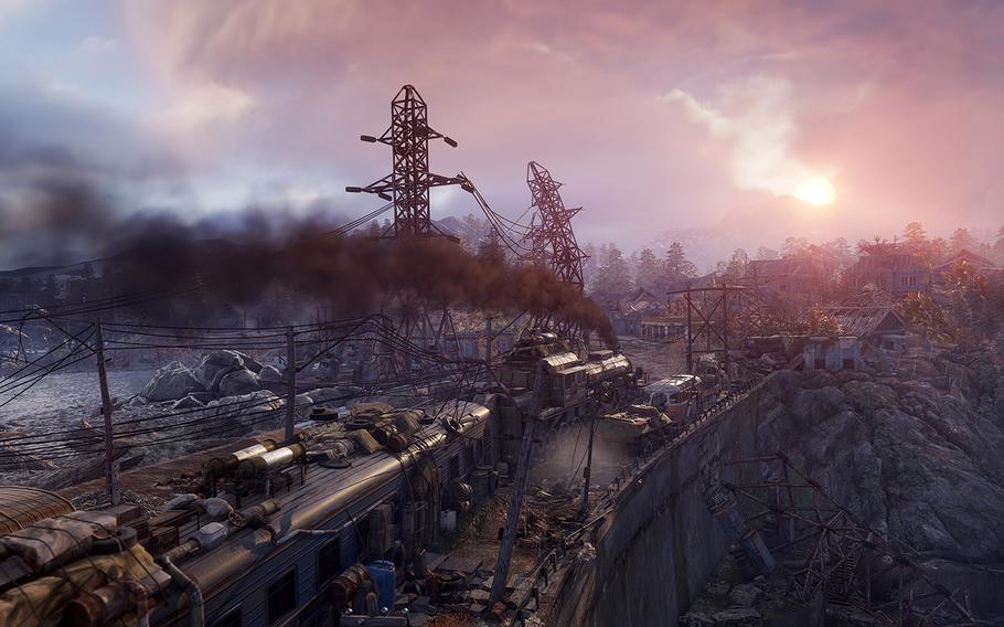 Game protagonist Artyom emerges from the subways underneath irradiated Moscow, Russia, to survive aboveground in a post-apocalyptic wasteland in "Metro Exodus." 