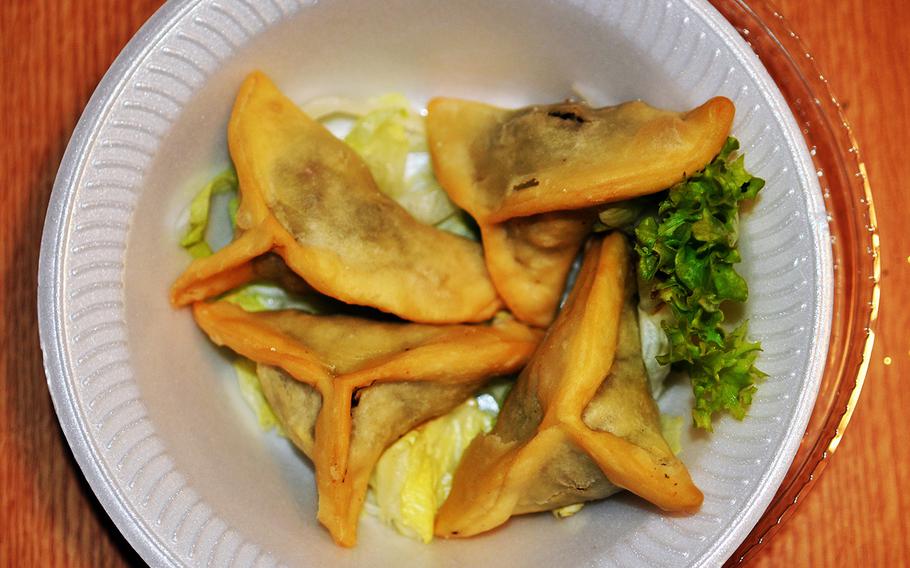 The fatayer bi sabanegh from Chateau Kefraya, a Lebanese restaurant in Wiesbaden-Erbenheim, Germany, include fillings of spinach, minced onions and lemon zest. 