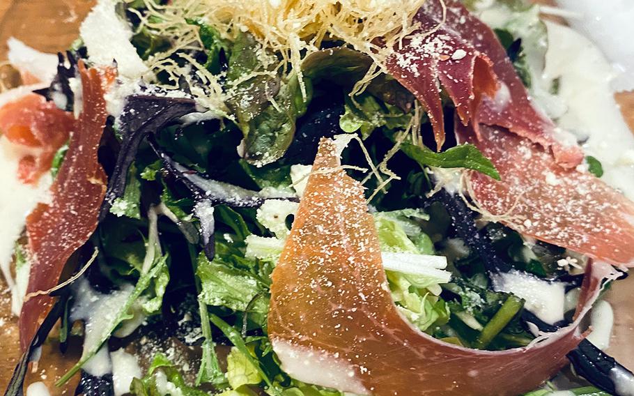 The prosciutto Cesar salad from Kitchen Bitte near Yokosuka Naval Base, Japan, might leave your mouth watering for more. 