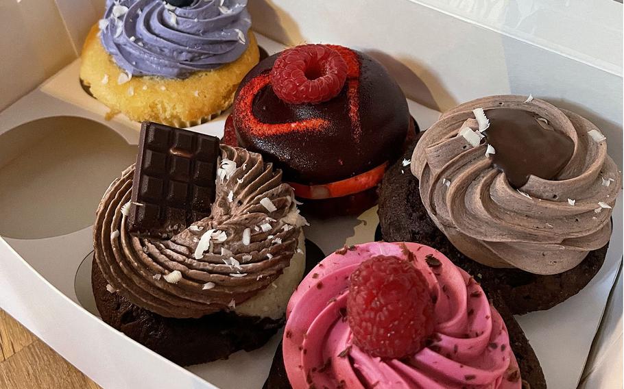 A selection of Cupcakery's best creations. The triple chocolate, raspberry and blueberry are among the most popular at Regensburg, Germany bakery.
