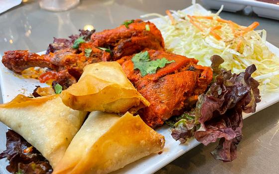 The fried samosa appetizer and spicy tandoori chicken are just the beginning of any menu set from Mito Cha near Osan Air Base, South Korea. 