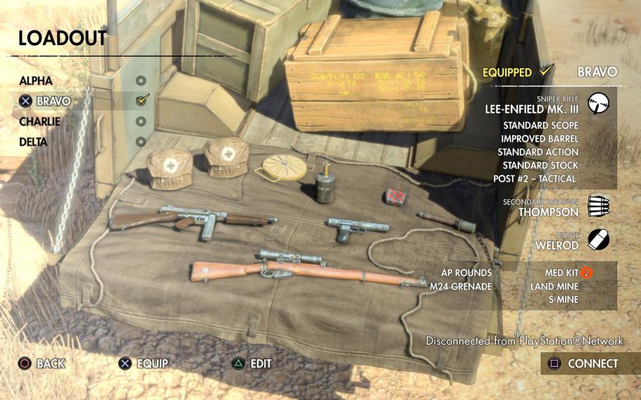 Weapon loadouts can be adjusted at the start of every mission to adjust for a stealthier approach, or a more direct, run-and-gun play style. 