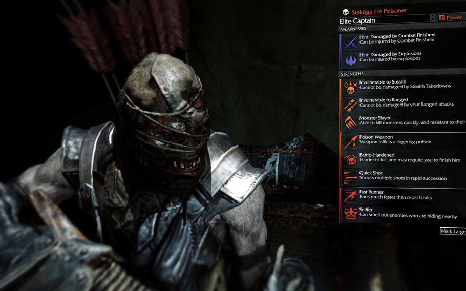 Each of the targets Talion tracks down in "Shadows of Mordor" will have their own strengths and weaknesses to exploit. These have a major impact on how each target can be taken out. 
